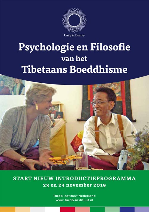 Flyerfront Introductieprogramma Psychologie en Filosofie van het Tibetaans Boeddhisme Najaar 2018